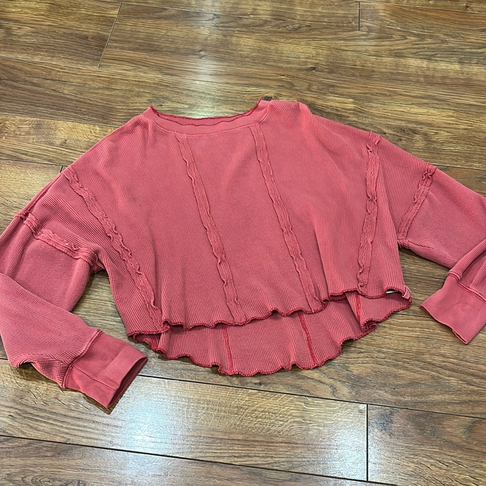 We the free long sleeve thermal top. Rose colored. Medium.